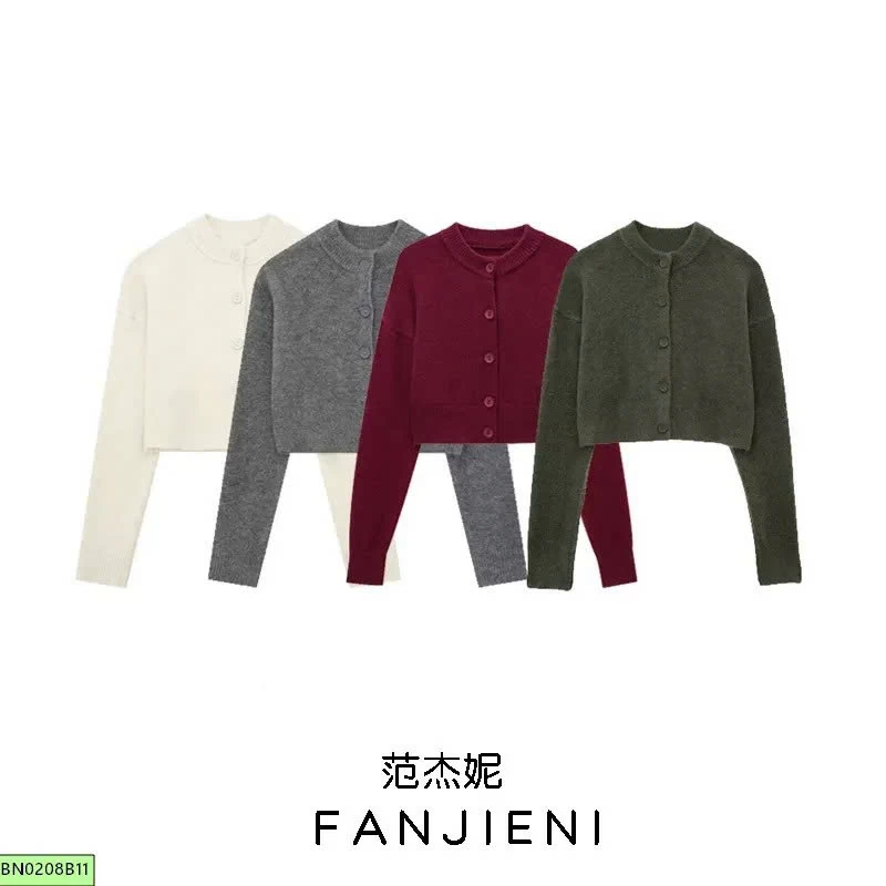 ÁO CARDIGAN LEN CÀI CÚC