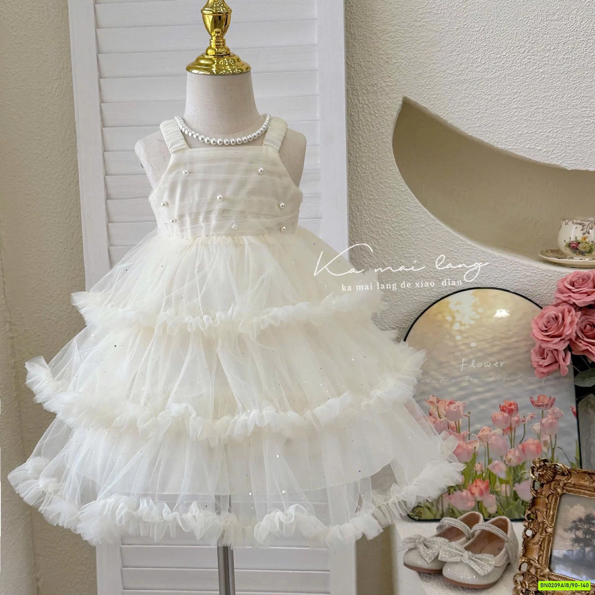 ĐẦM VOAN TẦNG 2 DÂY BLUETOWN