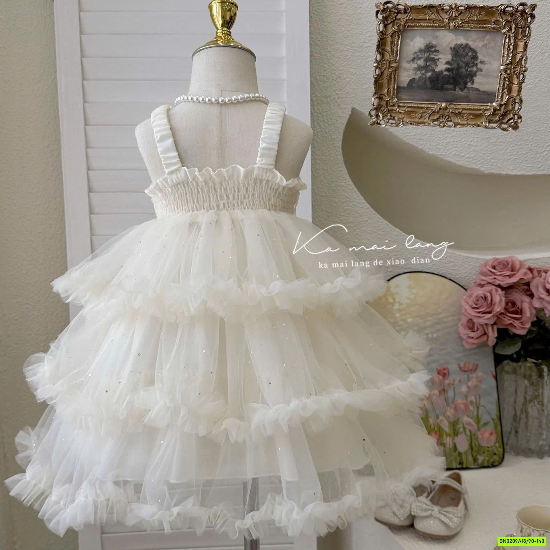 ĐẦM VOAN TẦNG 2 DÂY BLUETOWN