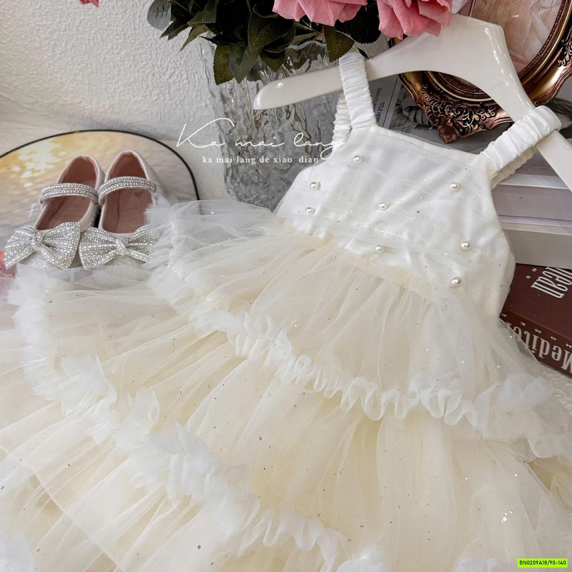 ĐẦM VOAN TẦNG 2 DÂY BLUETOWN