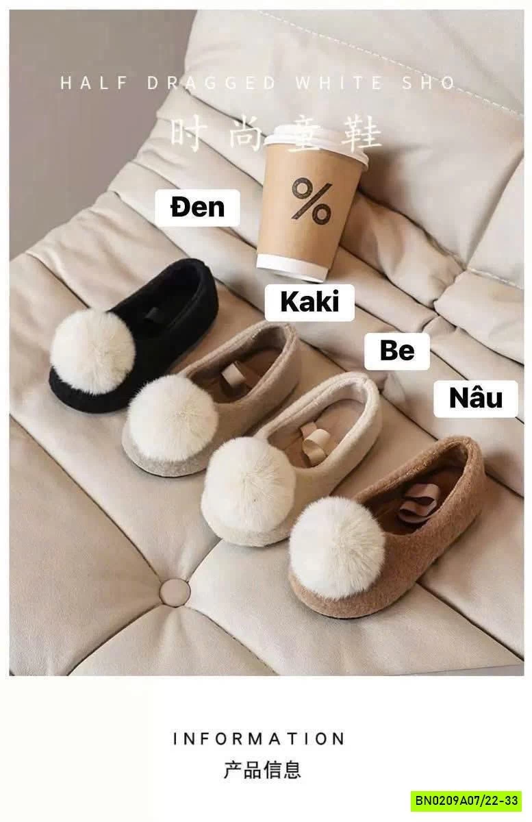 GIÀY NHUNG GẮN QUẢ BÔNG bellanewman