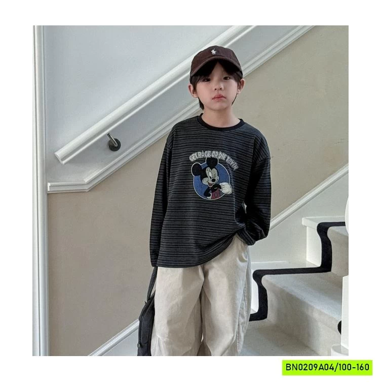 ÁO KẺ MICKY MIX QUẦN SUÔNG