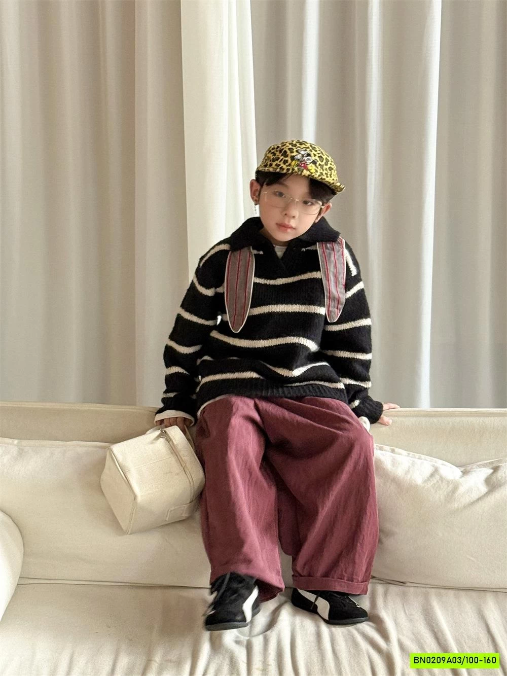 ÁO LEN KẺ NGANG CỔ BẺ