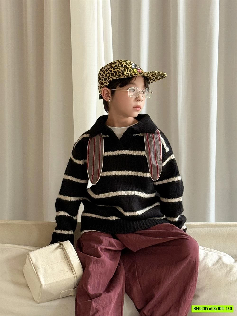 ÁO LEN KẺ NGANG CỔ BẺ