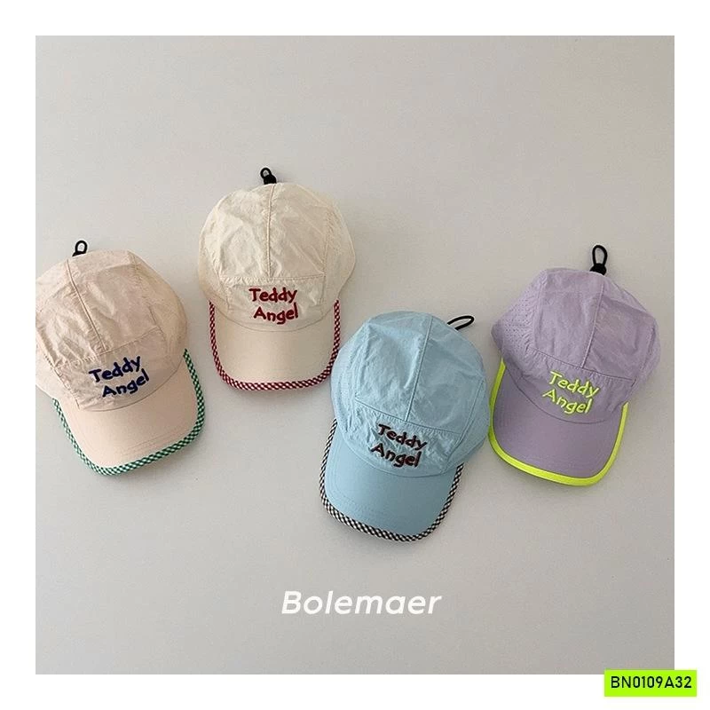 MŨ KẾT GIÓ THÊU CHỮ VIỀN MÀU