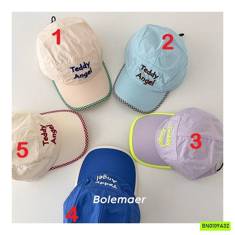 MŨ KẾT GIÓ THÊU CHỮ VIỀN MÀU