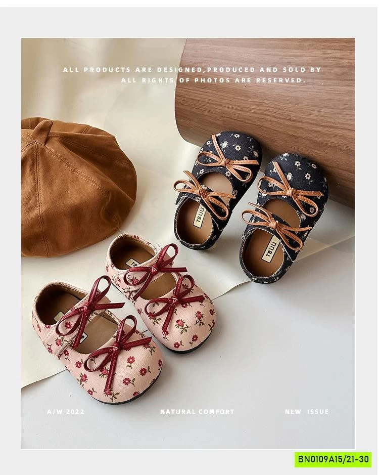 GIÀY BÚP BÊ HOA NHÍ GẮN NƠ
