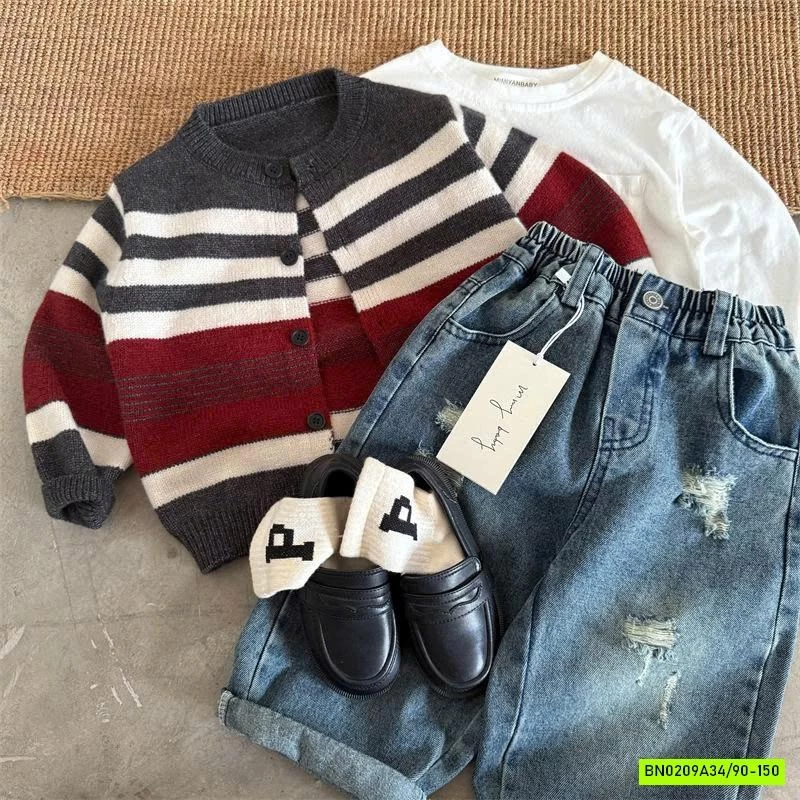 KHOÁC LEN KẺ PHỐI MÀU 7815 MMY