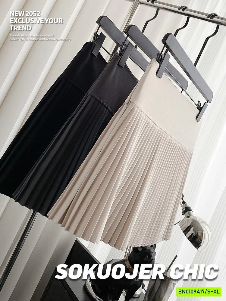 CHÂN VÁY DẠ XẾP LY NHỎ GEN BỤNG