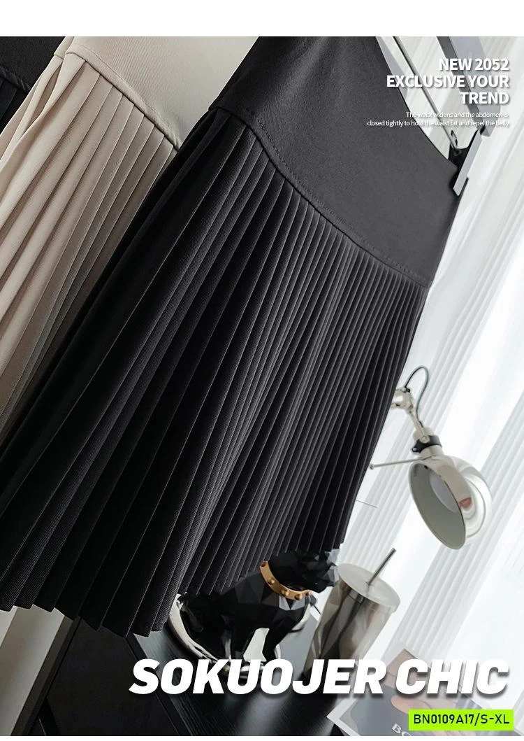 CHÂN VÁY DẠ XẾP LY NHỎ GEN BỤNG