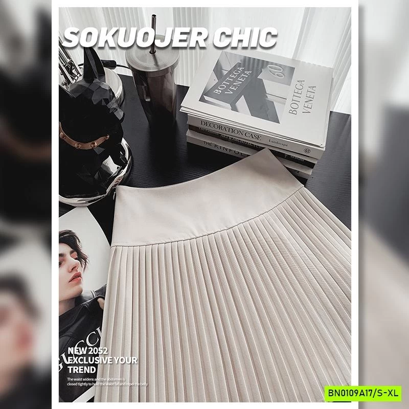 CHÂN VÁY DẠ XẾP LY NHỎ GEN BỤNG