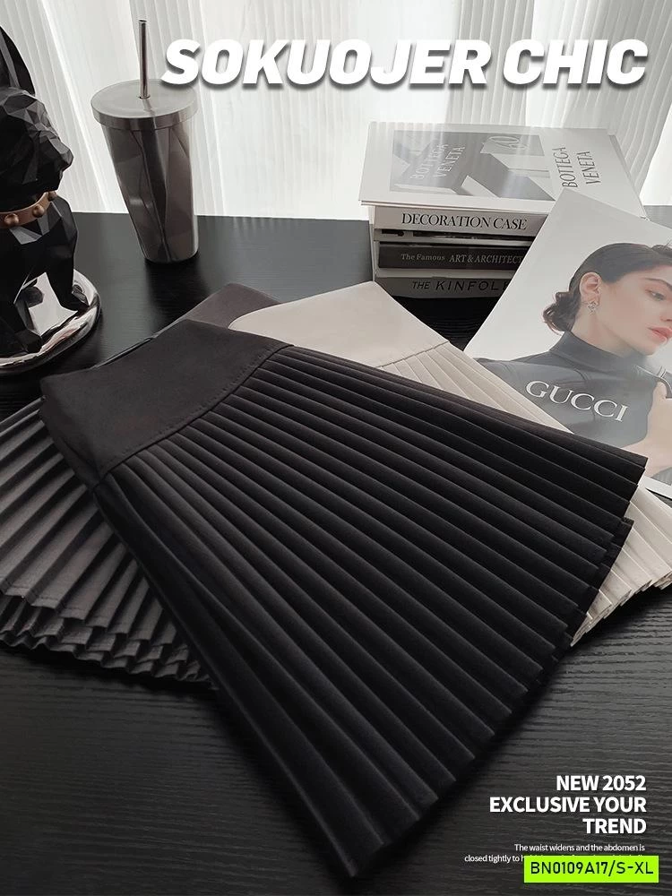 CHÂN VÁY DẠ XẾP LY NHỎ GEN BỤNG