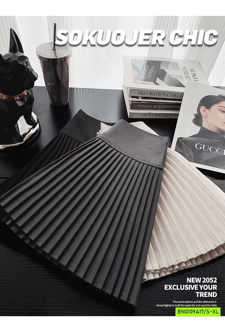 CHÂN VÁY DẠ XẾP LY NHỎ GEN BỤNG