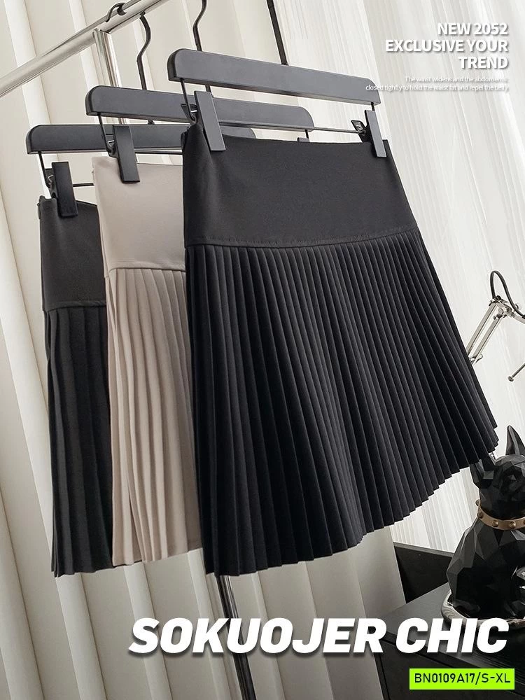 CHÂN VÁY DẠ XẾP LY NHỎ GEN BỤNG