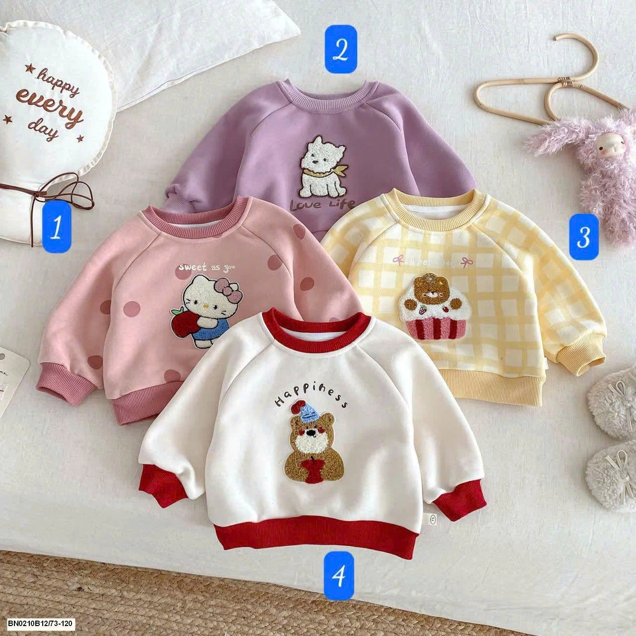 ÁO NỈ HOẠT HÌNH CHO BÉ