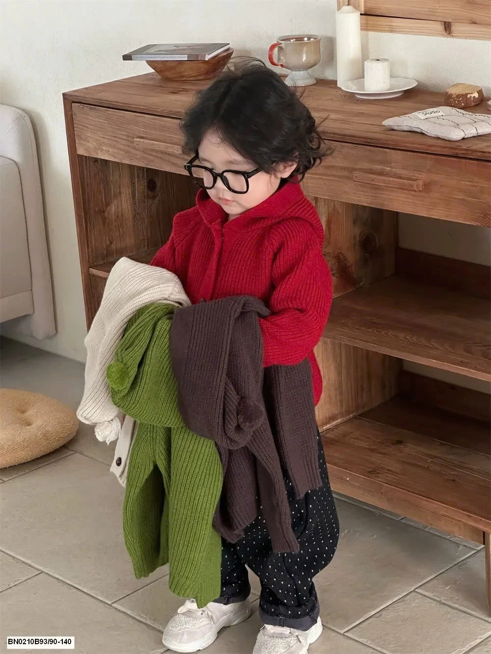 ÁO LEN DỆT TRƠN MÀU LIỄN MŨ CHO BÉ