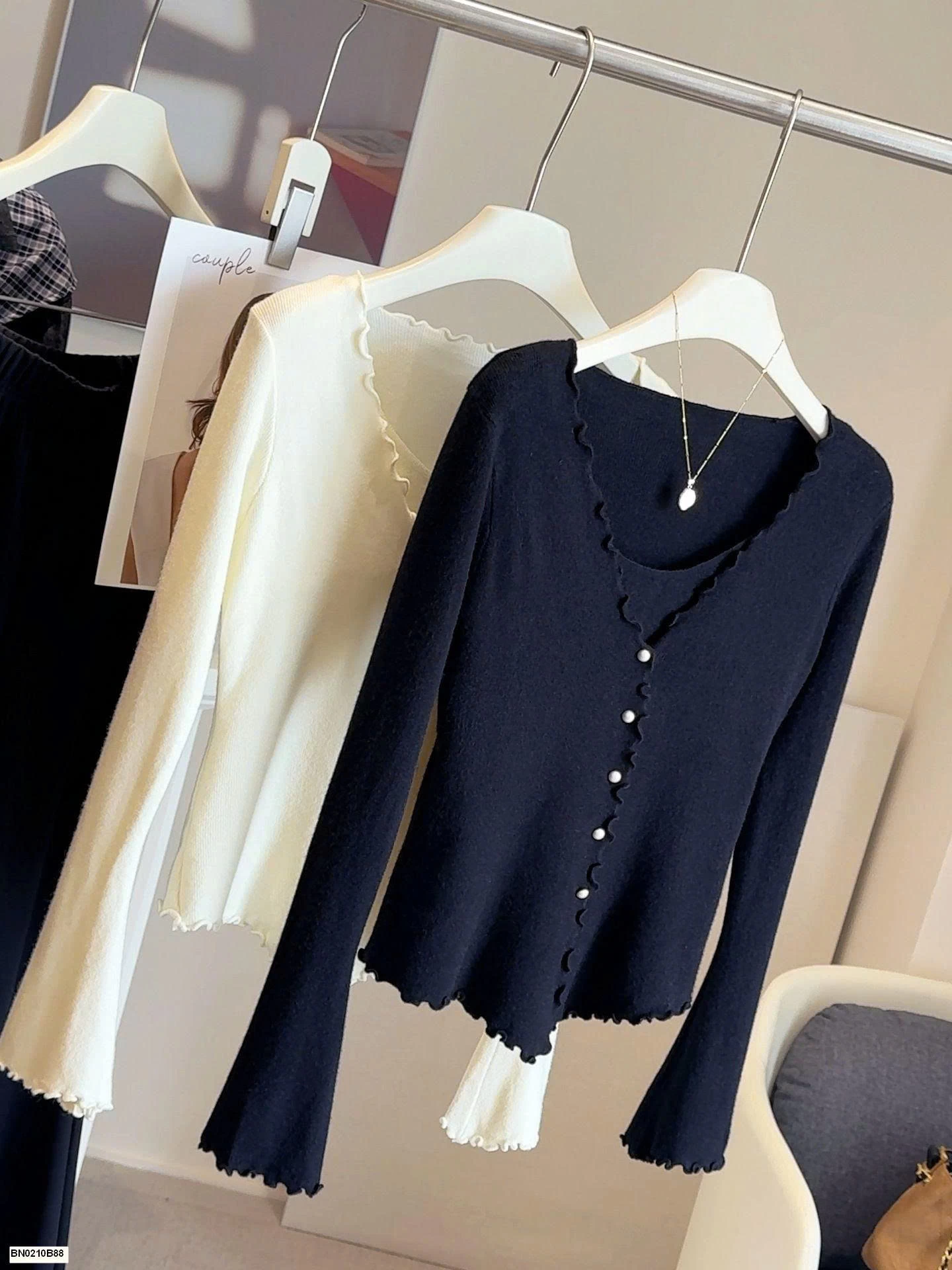 ÁO LEN DỆT KIM VIỀN BÈO GIẢ 2 MẢNH ANNA