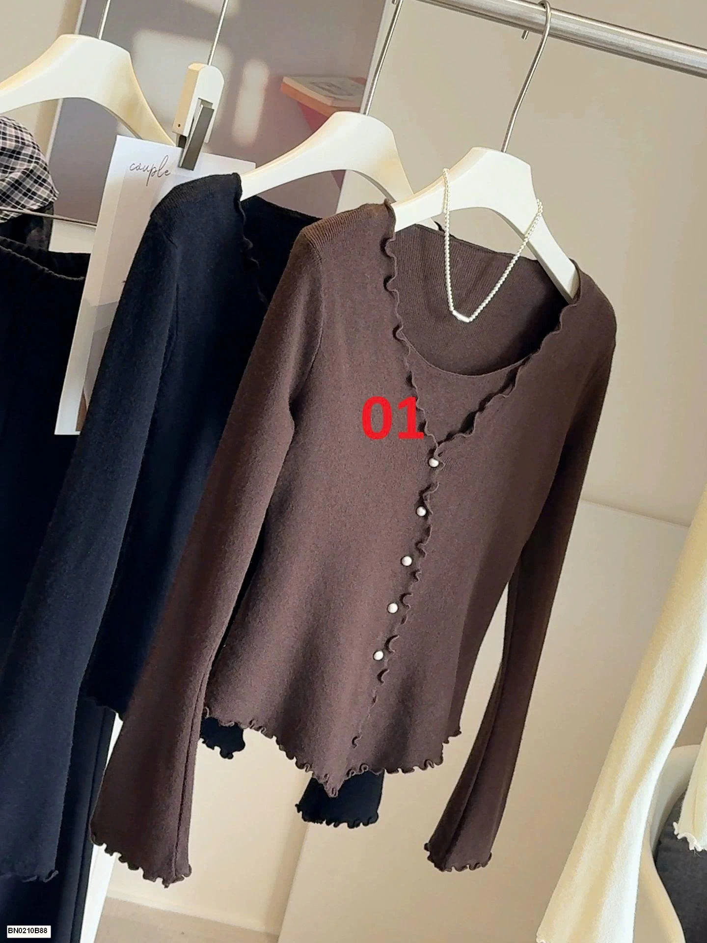 ÁO LEN DỆT KIM VIỀN BÈO GIẢ 2 MẢNH ANNA