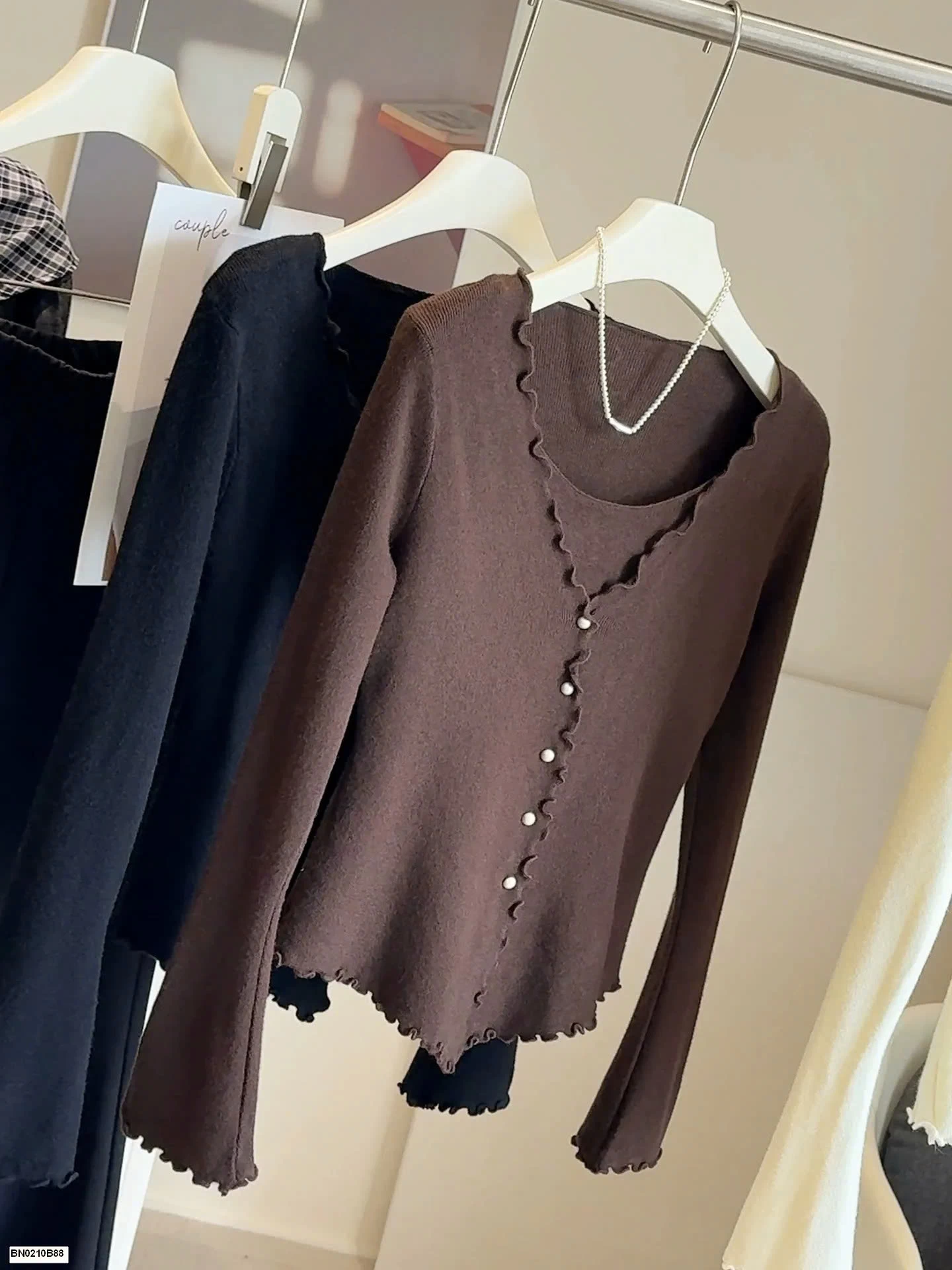 ÁO LEN DỆT KIM VIỀN BÈO GIẢ 2 MẢNH ANNA