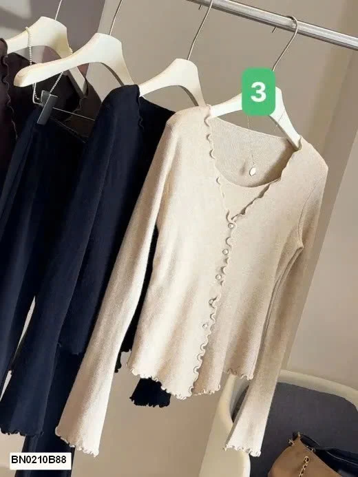 ÁO LEN DỆT KIM VIỀN BÈO GIẢ 2 MẢNH ANNA