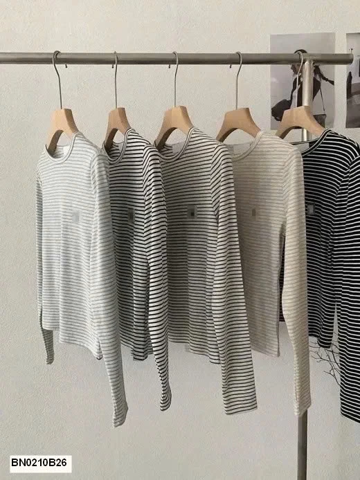 ÁO THUN KẺ DÀI TAY CHO NỮ