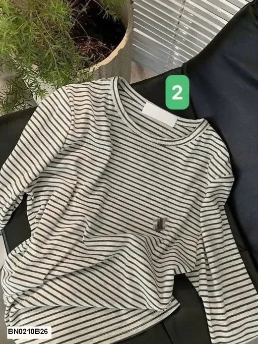 ÁO THUN KẺ DÀI TAY CHO NỮ