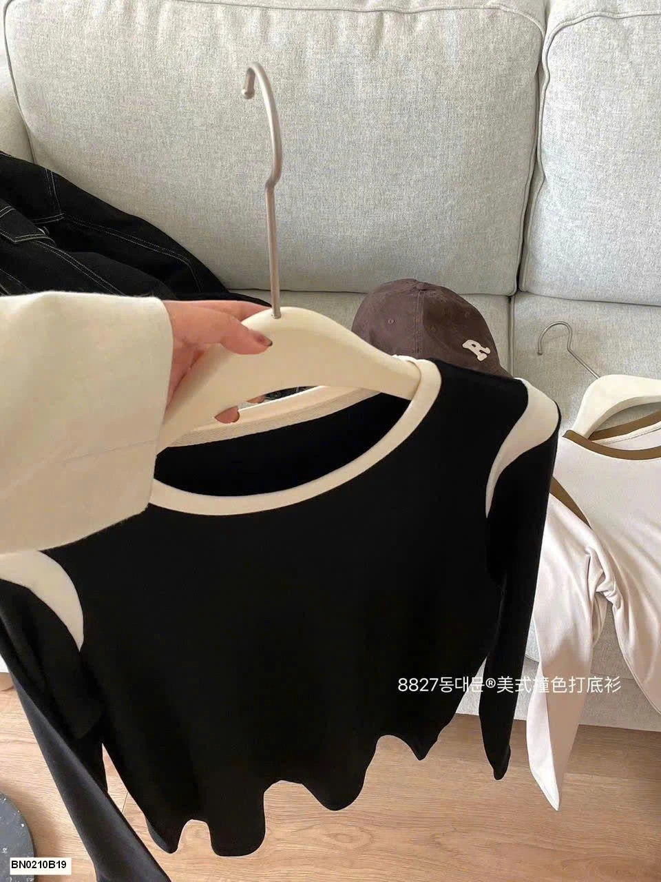 ÁO THUN DÀI TAY PHỐI VIỀN NỮ