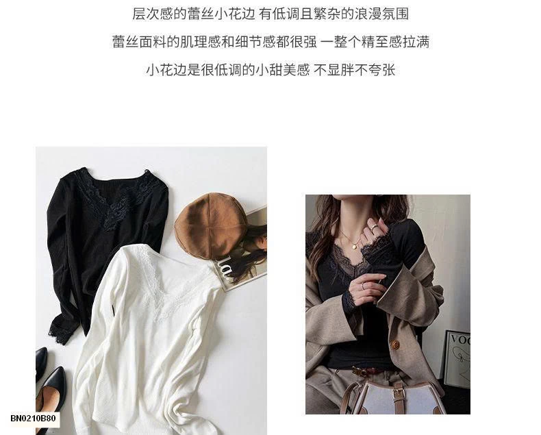 ÁO THUN DÀI TAY PHỐI REN