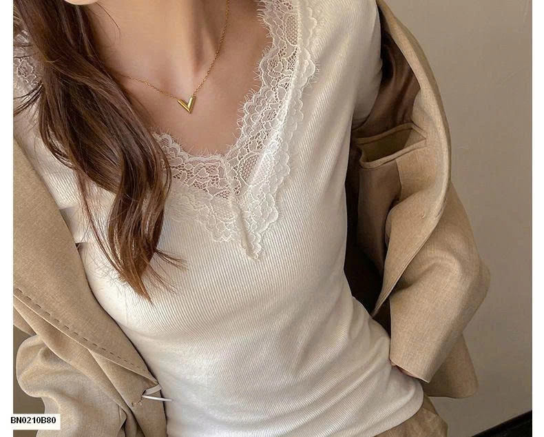 ÁO THUN DÀI TAY PHỐI REN