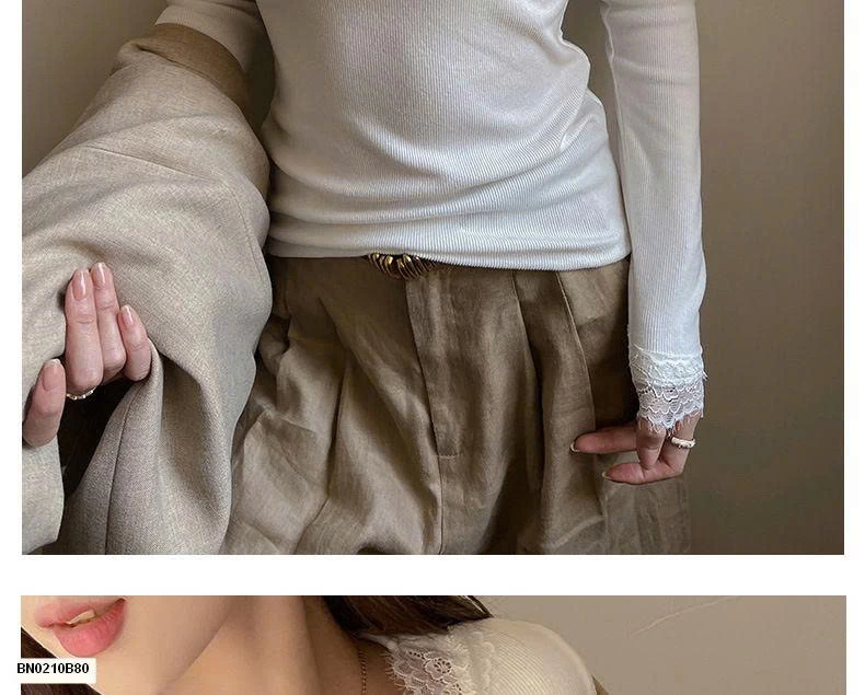 ÁO THUN DÀI TAY PHỐI REN