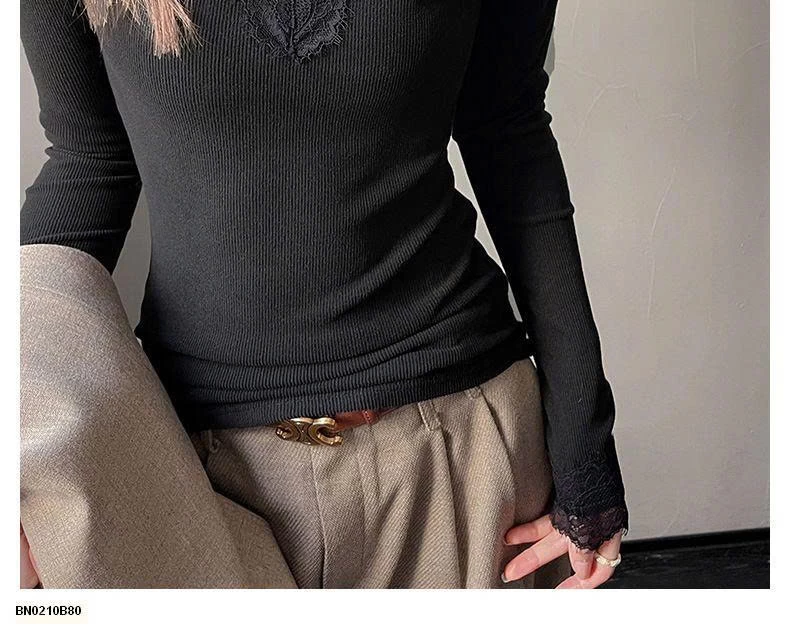 ÁO THUN DÀI TAY PHỐI REN