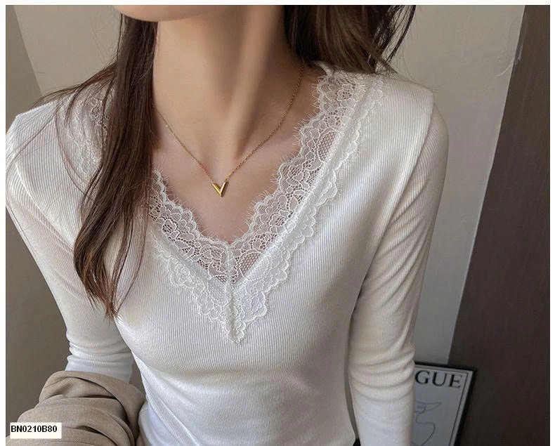 ÁO THUN DÀI TAY PHỐI REN