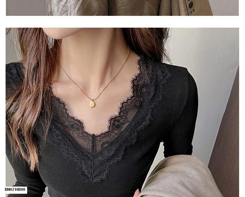 ÁO THUN DÀI TAY PHỐI REN