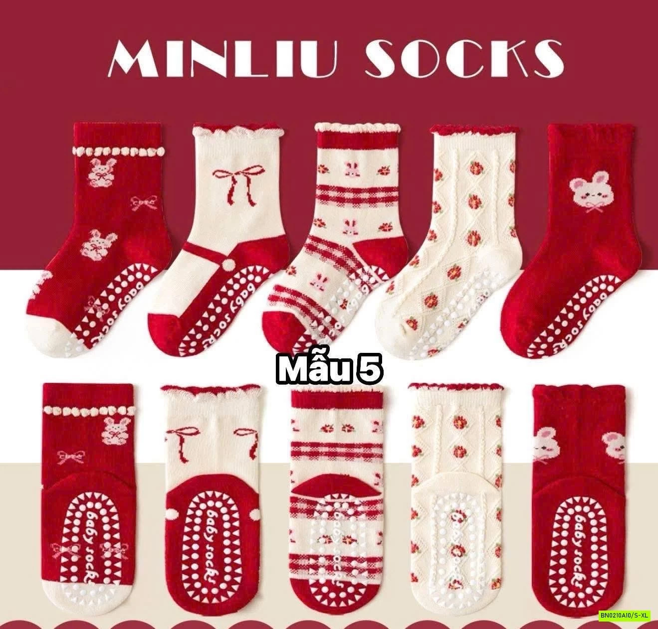 SÉT 5Đ TẤT CHỐNG TRƯỢT MINLIU