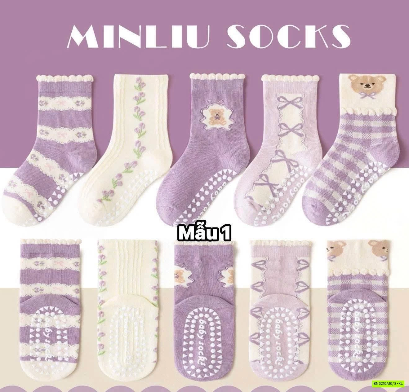 SÉT 5Đ TẤT CHỐNG TRƯỢT MINLIU