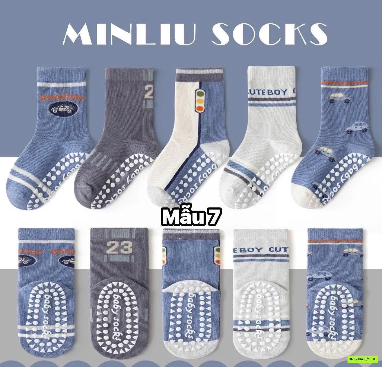 SÉT 5Đ TẤT CHỐNG TRƯỢT MINLIU