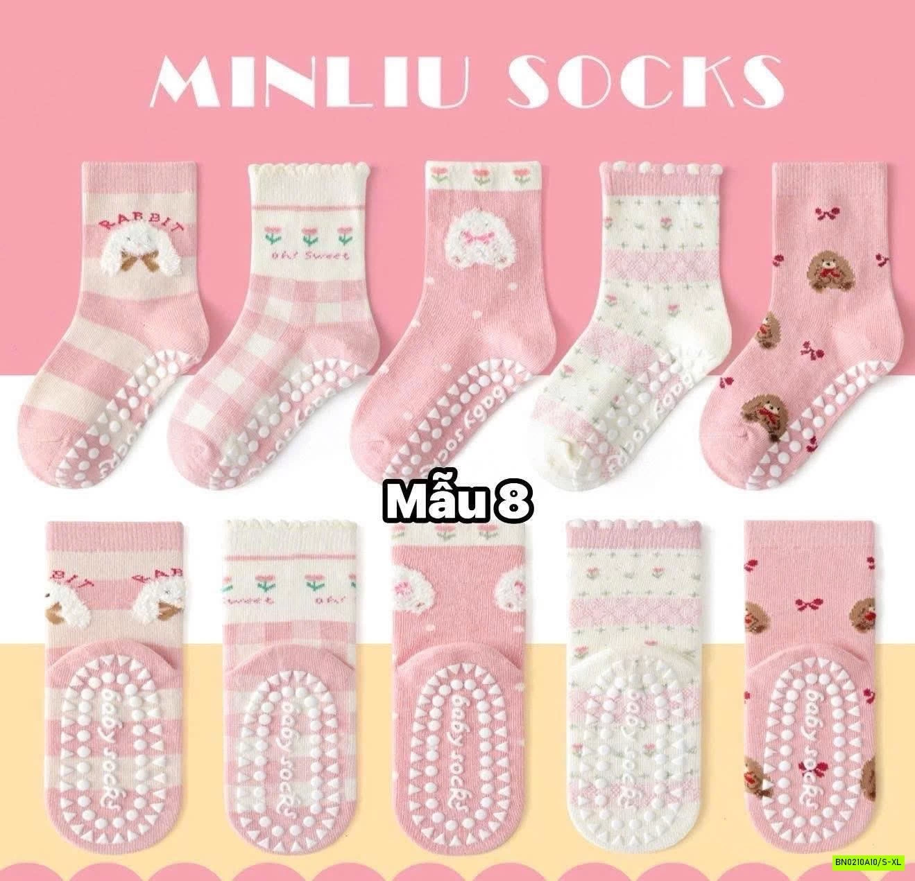 SÉT 5Đ TẤT CHỐNG TRƯỢT MINLIU