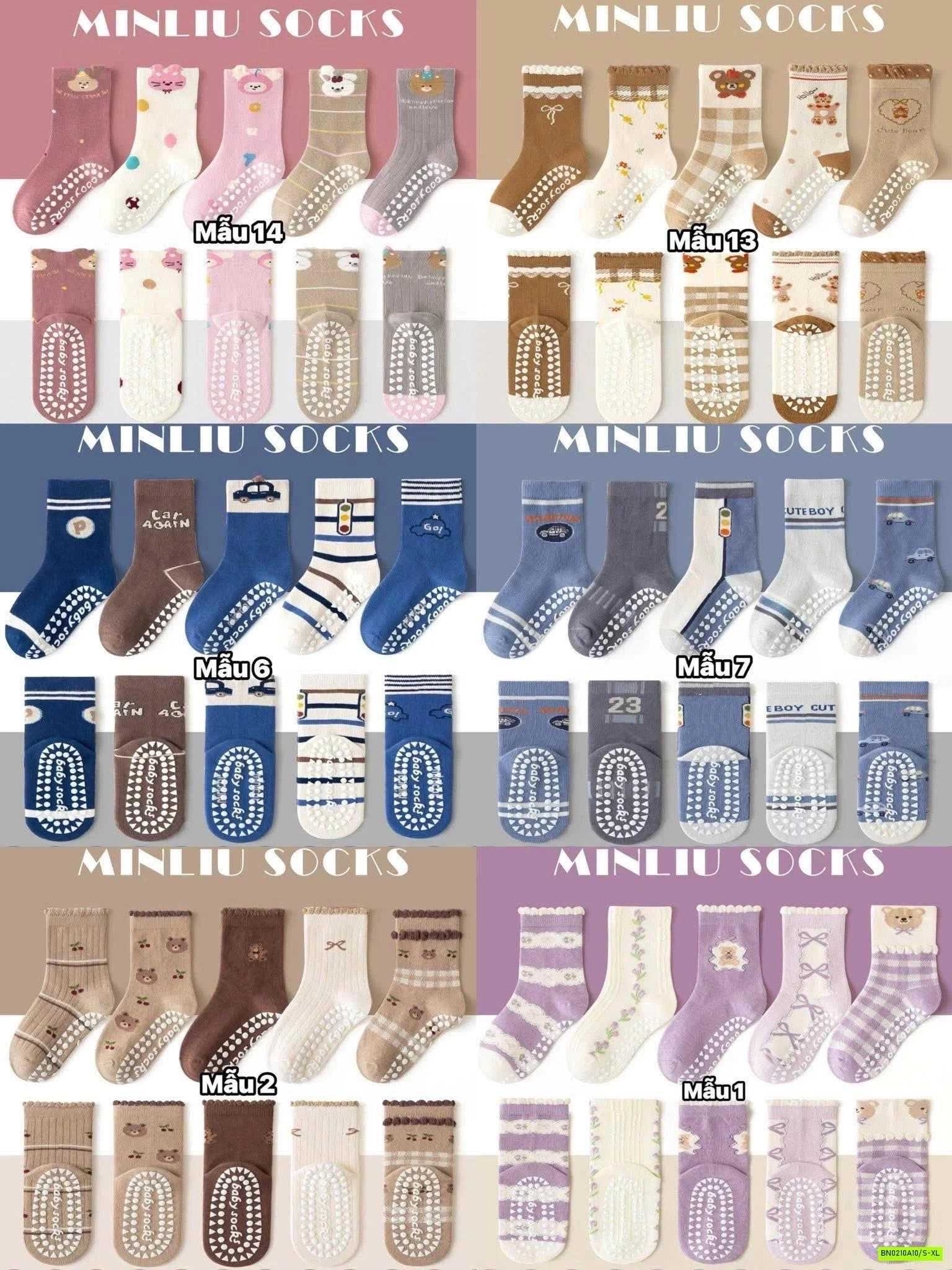 SÉT 5Đ TẤT CHỐNG TRƯỢT MINLIU