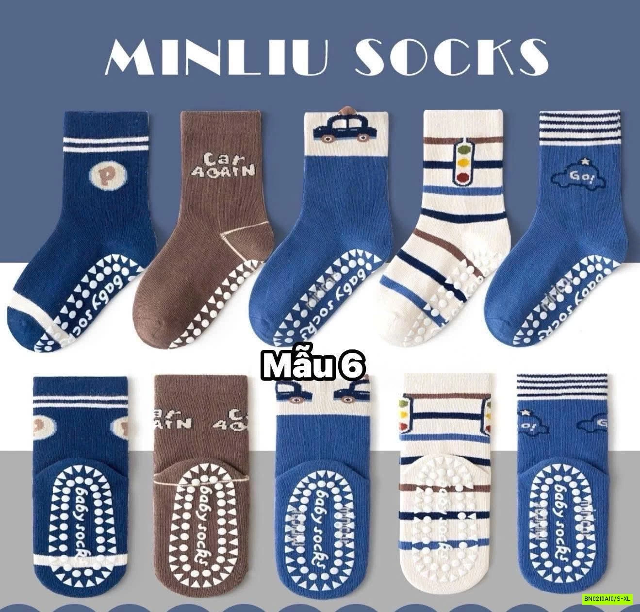 SÉT 5Đ TẤT CHỐNG TRƯỢT MINLIU