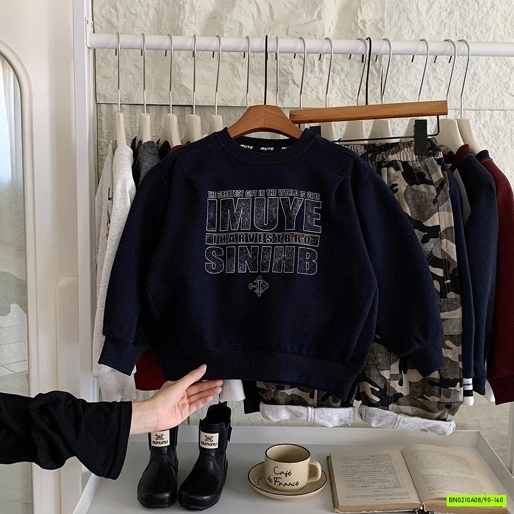 ÁO NỈ IN CHỮ TONE TỐI