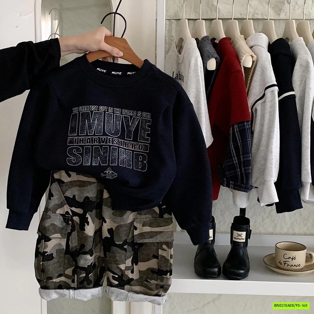 ÁO NỈ IN CHỮ TONE TỐI