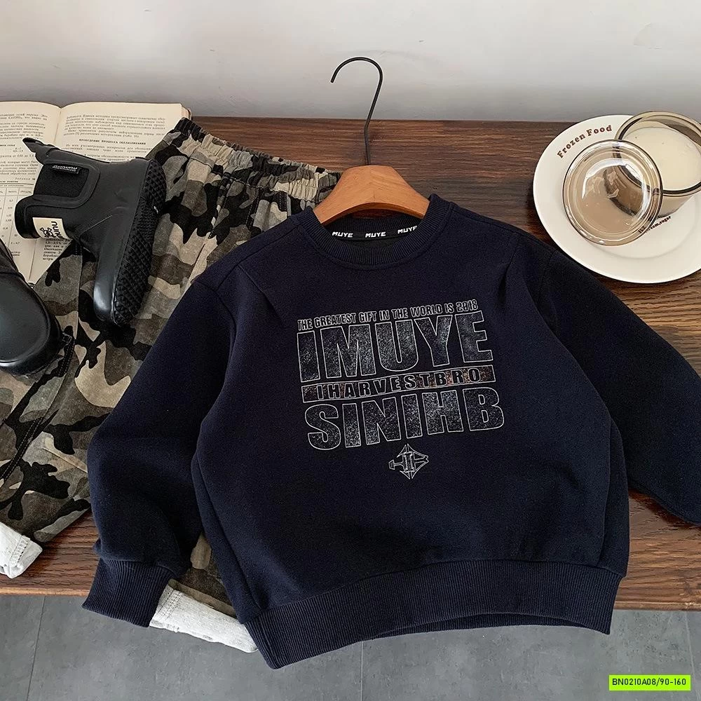 ÁO NỈ IN CHỮ TONE TỐI