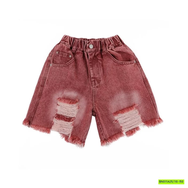 SHORT JEANS RÁCH ĐỎ JIMMY