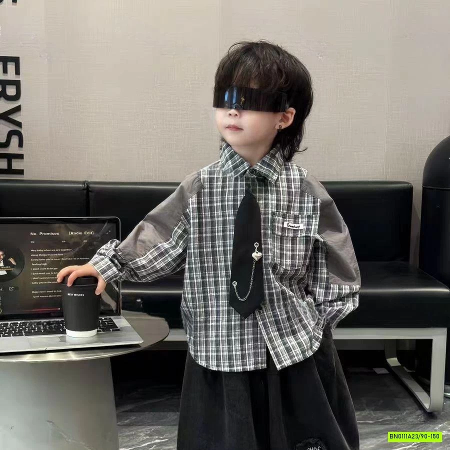 SƠ MI CARO KÈM CÀ VẠT MIX BAGGY