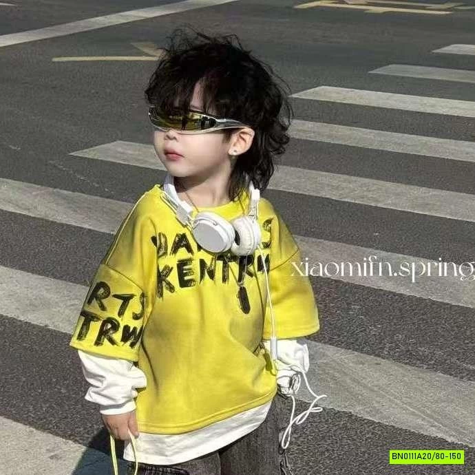 ÁO THUN GIẢ 2 LỚP MIX JEANS TÚI HỘP