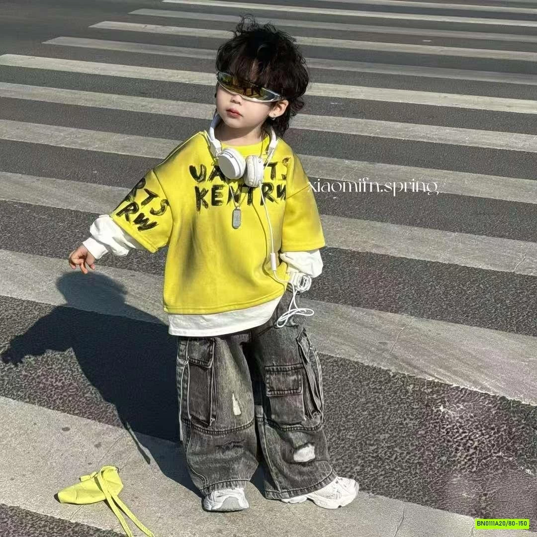 ÁO THUN GIẢ 2 LỚP MIX JEANS TÚI HỘP