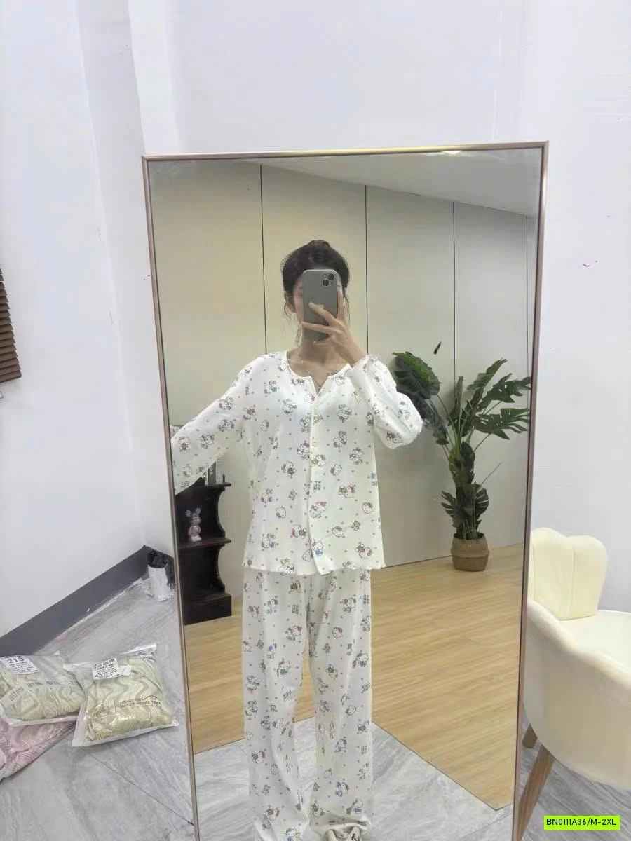 PIZAMA COTTON NỈ ẤM DỄ THƯƠNG NỮ