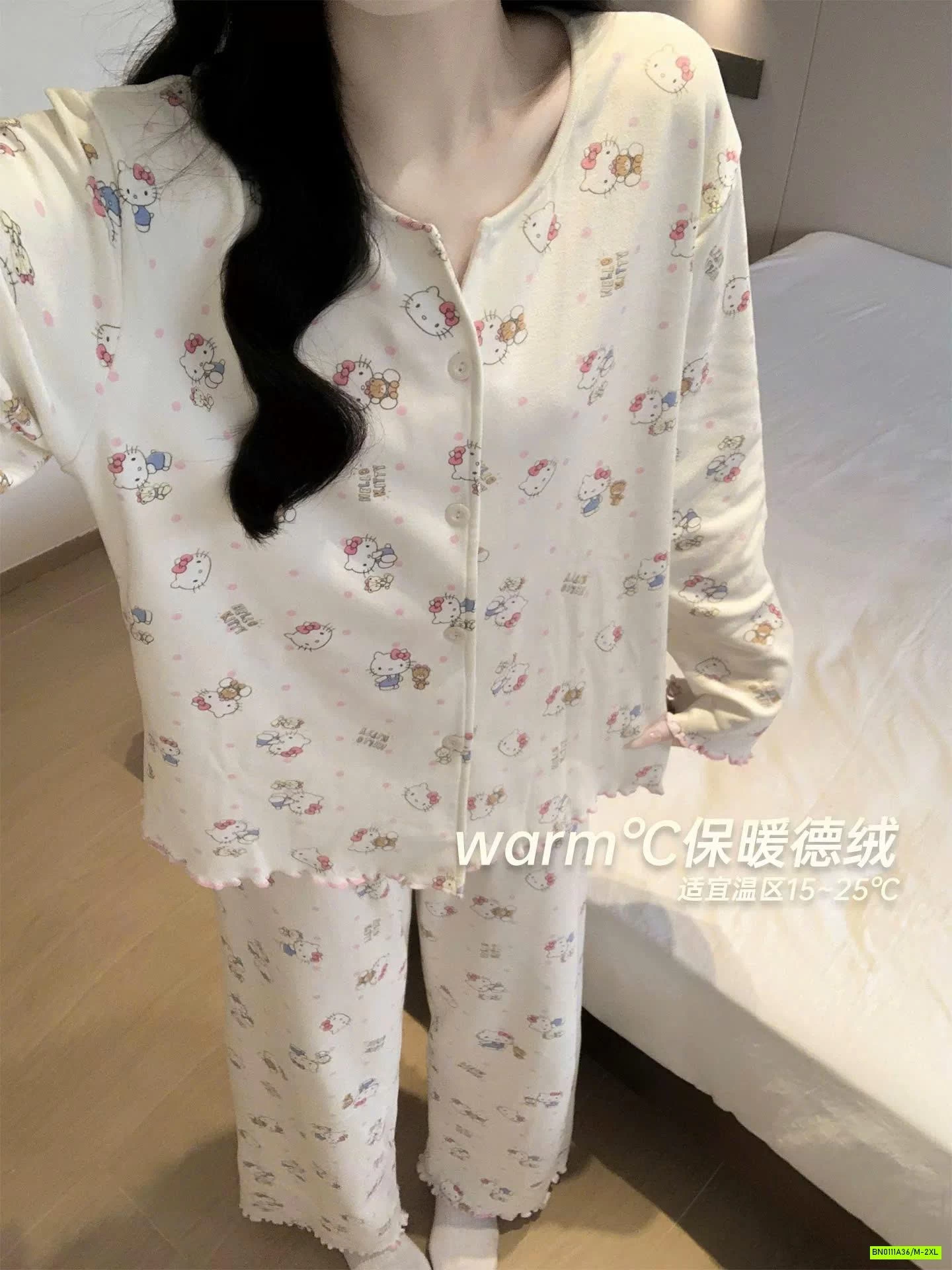 PIZAMA COTTON NỈ ẤM DỄ THƯƠNG NỮ