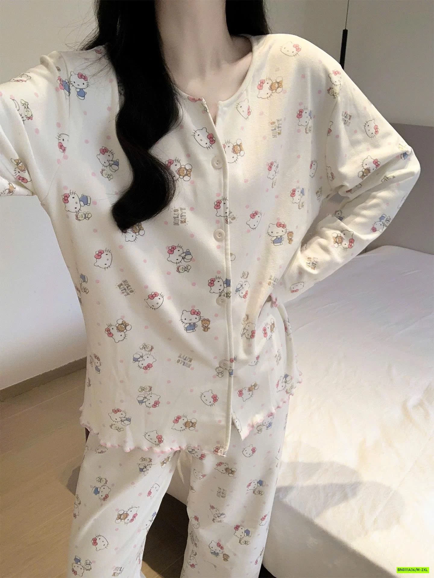 PIZAMA COTTON NỈ ẤM DỄ THƯƠNG NỮ