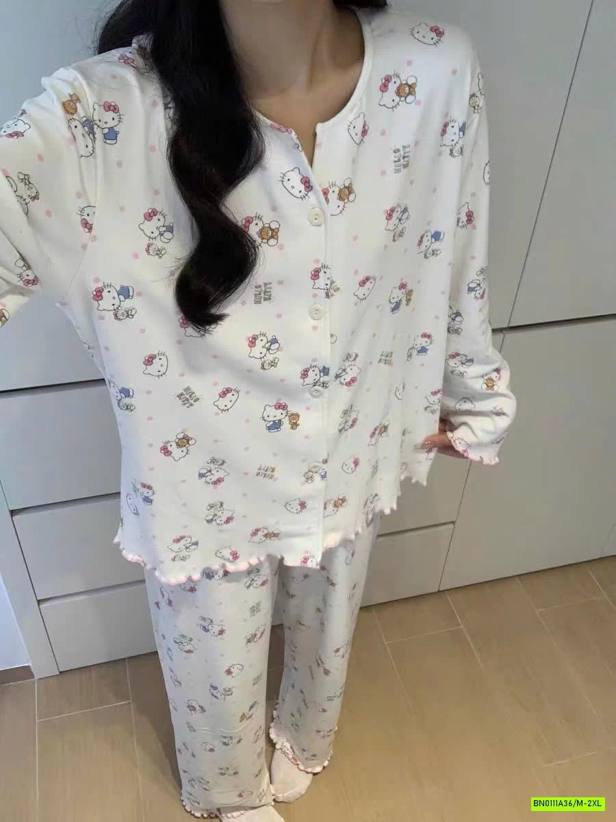 PIZAMA COTTON NỈ ẤM DỄ THƯƠNG NỮ